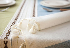 Decorative Linen Tablecloth With Tassel