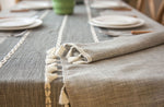Load image into Gallery viewer, Decorative Linen Tablecloth With Tassel
