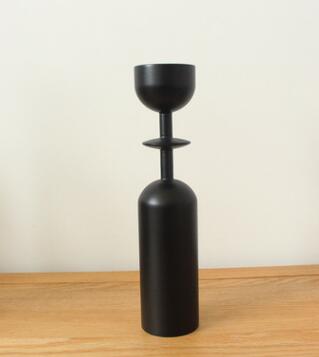 Black Wooden Candle Holder