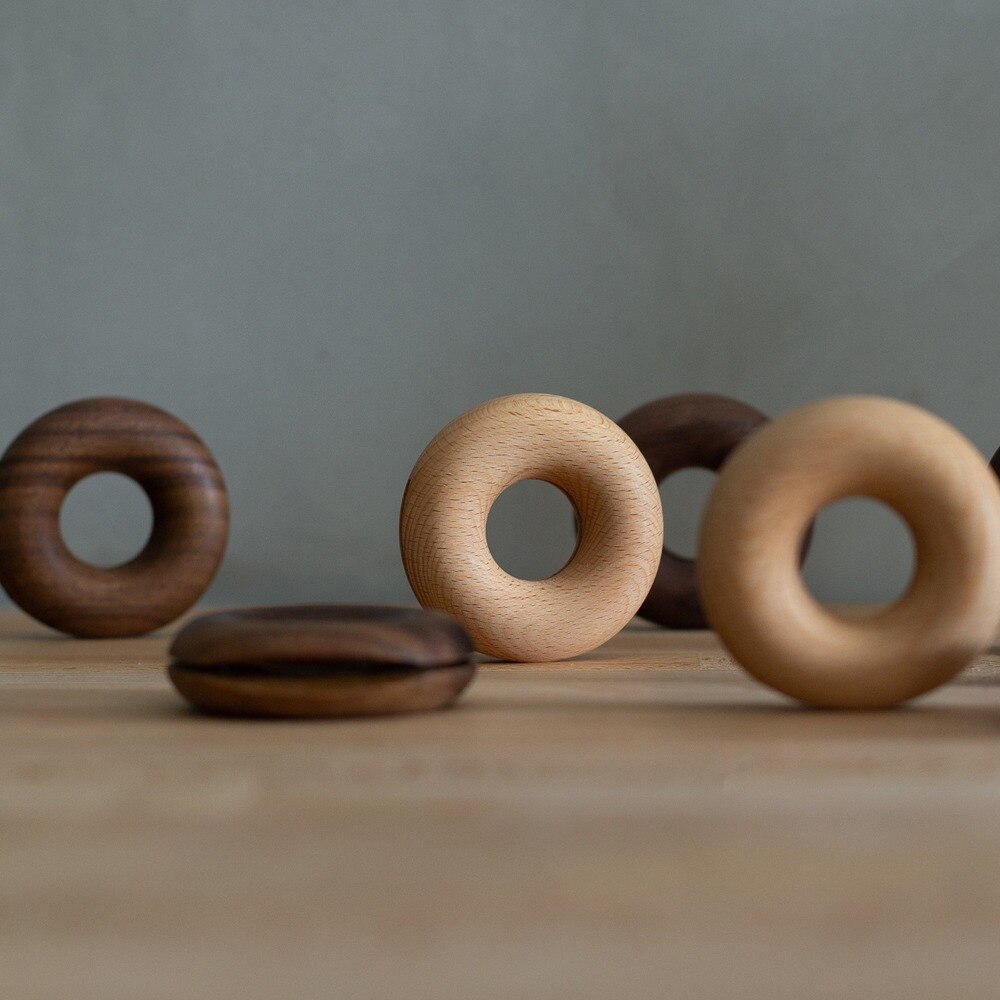Wooden Doughnut Bag Clip