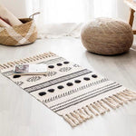 Load image into Gallery viewer, Hand Woven Cotton Carpet Tassel Rug
