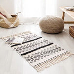 Load image into Gallery viewer, Hand Woven Cotton Carpet Tassel Rug

