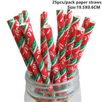 Load image into Gallery viewer, Christmas Paper Straws 25pcs
