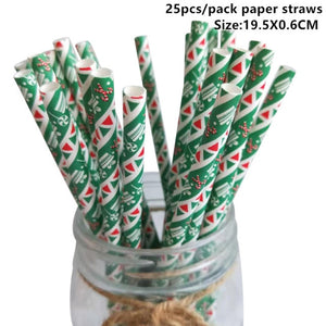 Christmas Paper Straws 25pcs